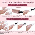 10xl Nail Tips Display - French Style Square Stiletto for Acrylic Gel X Tool