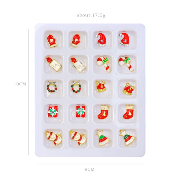 Christmas Stud Earrings - Fashion Gold Plated Tree Bell Snowman Nail Decoration