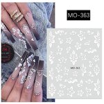 5D Nail Decals - Hot Sale White Floral Butterfly Self-Adhesion Embossment Tool