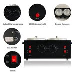 Dual Wax Pots Heater - Professional Electric Waxing Machine Salon Beauty Tool