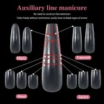 Stiletto Nail Extension Tips - 240pcs Guiding Line Full Cover Positioning Tool