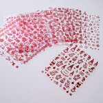 Christmas Nail Sliders - Reflective Gold Silver Elk Bells Snowflake Winter Decals