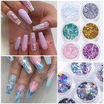 Nail Glitter Set - Hot Sale Ins Gold Silver Heart Butterfly Patch DIY Decor