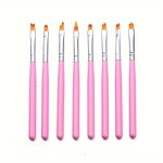 Nail Art Brush Set - 8pcs Painting Liner Stamping Draw Print Pen Manicure Tool
