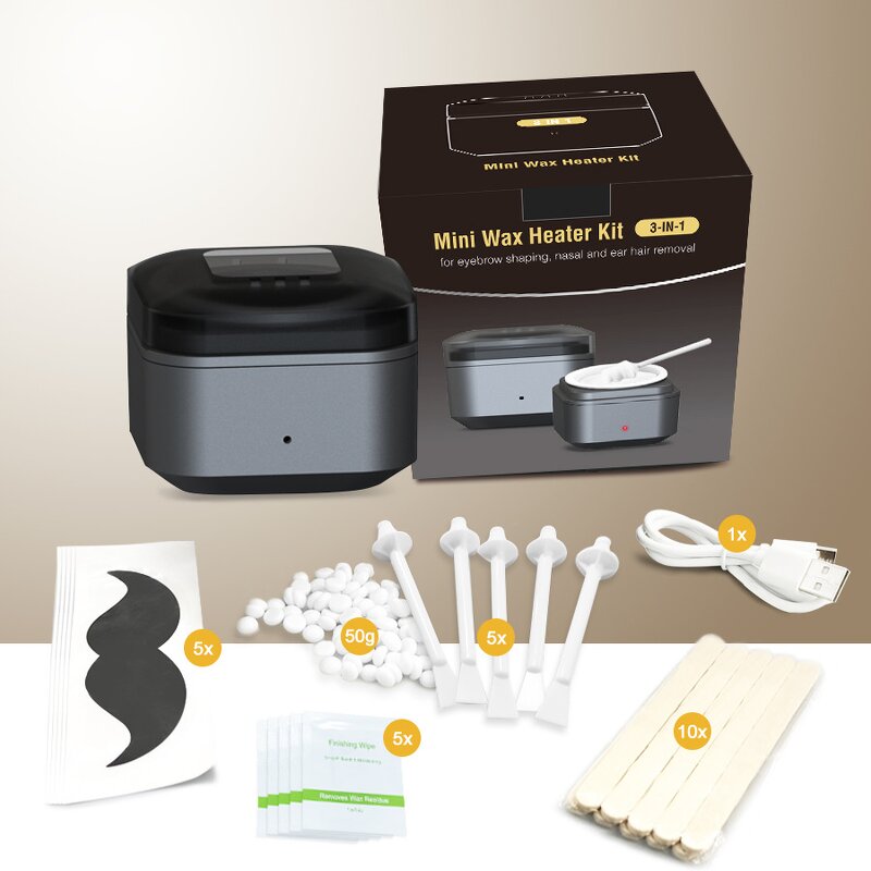 3 in 1 Mini Wax Heater Kit - Portable Nostrils Ears Hair Removal Melting Machine