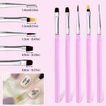 Acrylic Nail Brush Set - 5Pcs Purple Extension 3D Carving Manicure Salon Tool