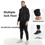 Men's Silver Coated Sauna Suit - European American Long Sleeve Hooded Windproof Jacket