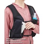 Reflective Hydration Vest - Adjustable Chest Straps Phone Holder 6 Pockets Fitness Bag