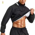 Men's Sauna Windbreaker - European American Large Size Hooded Breathable Fitness Jacket
