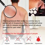 Acupressure Mat Pillow Set - 28.7x16.5 Inch Neck Back Pain Sciatica Relief Black