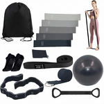 Portable Pilates Kit - Ring Ball Yoga Socks Exercise Bands Home Workout Essentials