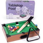 Mini Billiard Set - Tabletop MDF Home Snooker Pool Leather Iron Pocket Kids Game