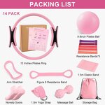 Home Pilates Kit - Women 9"&12" Yoga Ball Figure 8 Band Ring Beginners Set