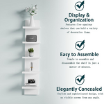 Wall-Mounted Bookshelf - 5-Tier Wood-Plastic Board Dustproof Moisture-Proof Living Room Rack