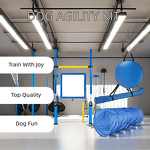 Dog Agility Training Set - Custom PVC Tunnel Jumps Hurdles Waterproof Canine Exercise