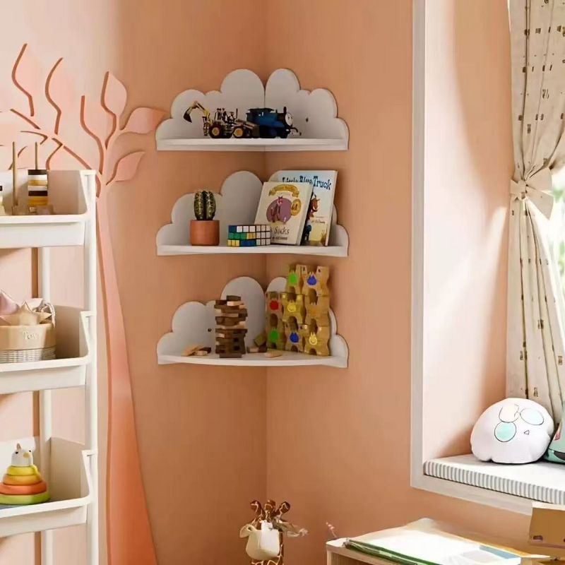 Kids' Room Storage Rack - Creative PVC Nordic-Style Wall-Mounted Holder
