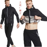 Men's Silver Coated Sauna Suit - European American Long Sleeve Hooded Windproof Jacket