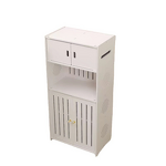 Bathroom Storage Cabinet - Double-tier Double-door Floor-standing Moisture-proof No-drilling
