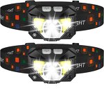 LED Headlamp Flashlight - Ultra-Light Rechargeable White Red Light Bright Torch