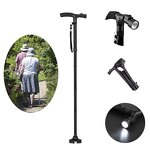 Trekking Cane - Lightweight Aluminum Alloy 2-section Adjustable Rotating Base Rubber Tip
