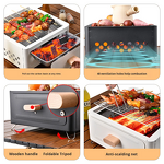 Square Fire Pit Grill - Camping Home Garden Portable Stainless Steel Stove K-704