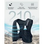 Reflective Hydration Vest - Adjustable Chest Straps Phone Holder 6 Pockets Fitness Bag