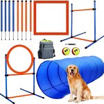 Dog Agility Training Set - Custom PVC Tunnel Jumps Hurdles Waterproof Canine Exercise