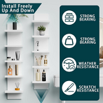 Wall-Mounted Bookshelf - 5-Tier Wood-Plastic Board Dustproof Moisture-Proof Living Room Rack