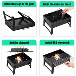 Garden BBQ Grill - Ebest EY Rectangular Charcoal Foldable Camping Cooking Rack