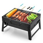 Garden BBQ Grill - Ebest EY Rectangular Charcoal Foldable Camping Cooking Rack