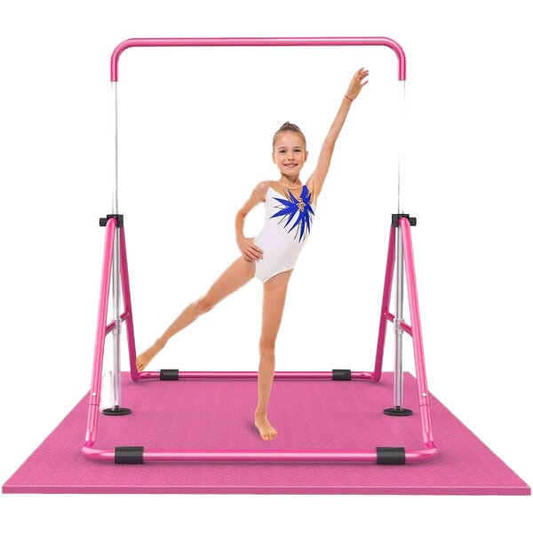 Kids Horizontal Bar - Height Adjustable Steel Gym Training Equipment Fitness Usage
