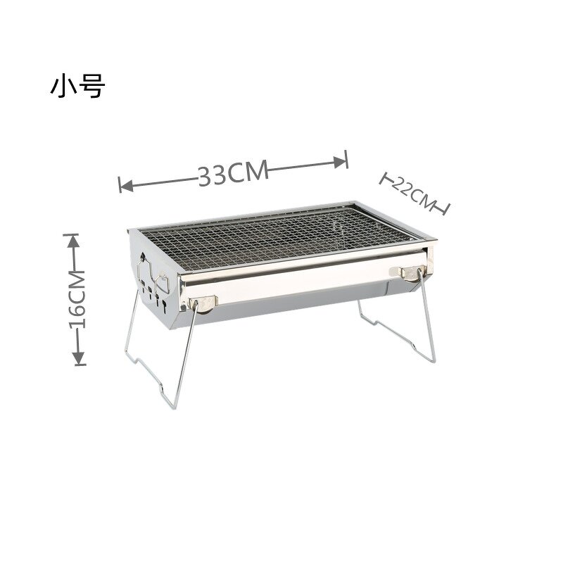 Charcoal BBQ Grill - Outdoor Thickened Full Set Tools Household Camping Rack