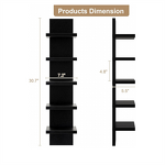 Wall-Mounted Bookshelf - 5-Tier Wood-Plastic Board Dustproof Moisture-Proof Living Room Rack