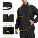 Men's Sauna Windbreaker - European American Large Size Hooded Breathable Fitness Jacket