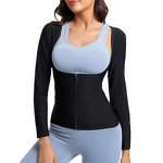 Women's Sweat Sauna Vest - Zipper Camisole Yoga Top Abdominal Control Body Shaping
