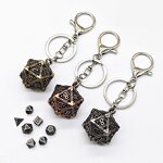 DND Dice Keychain - Mini 6mm Copper Polyhedral Dragon Collection RPG Tabletop Game
