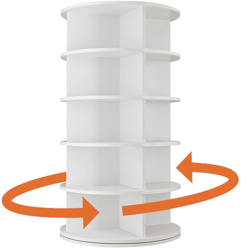 360 Shoe Carousel - Customized 5-Tier Plastic Rotating Tower Storage Cabinet Rack