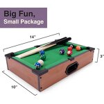 Mini Billiard Set - Tabletop MDF Home Snooker Pool Leather Iron Pocket Kids Game