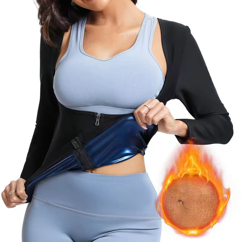 Women's Sweat Sauna Vest - Zipper Camisole Yoga Top Abdominal Control Body Shaping