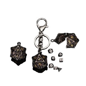 DND Dice Keychain - Mini 6mm Copper Polyhedral Dragon Collection RPG Tabletop Game