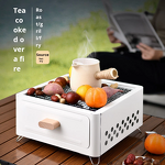 Square Fire Pit Grill - Camping Home Garden Portable Stainless Steel Stove K-704