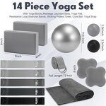 Yoga Pilates Kit - 14-Piece Hot Towel Blocks Knee Pad Strap Exercise Band