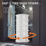 360 Shoe Carousel - Customized 5-Tier Plastic Rotating Tower Storage Cabinet Rack