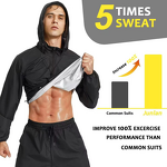 Men's Sauna Windbreaker - European American Large Size Hooded Breathable Fitness Jacket