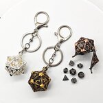 DND Dice Keychain - Mini 6mm Copper Polyhedral Dragon Collection RPG Tabletop Game