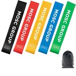Yoga Resistance Bands - 5 Pack 12-Inch High Elastic Colorful Latex Rubber Stretch Set
