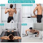 Heavy Duty Pull-Up Bar - Adjustable Steel Iron Home Gym Upper Body Doorway Trainer