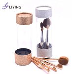 Travel Makeup Brush Set - Lyder 4pcs Custom Logo Synthetic Hair Tube Portable Tool