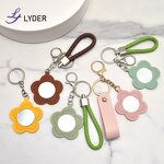 Cosmetic Mirror Keychain - Lyder Custom Logo Leather Heart Star Flower Pendant