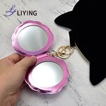 Shell Mirror Keychain - Lyder Double Side Leather Custom Logo Compact Gift for Girls